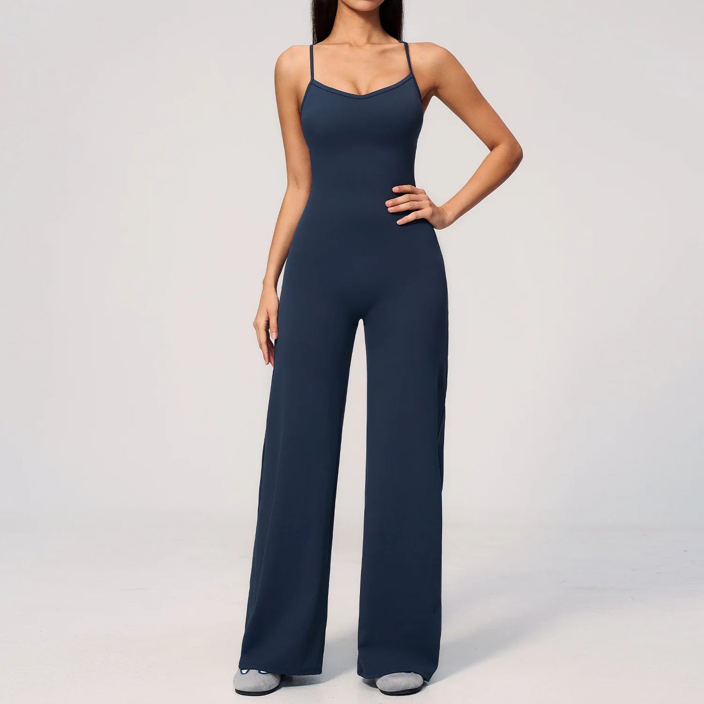 Seamless Jumpsuit Gym Set Women Yoga Suit Back Cross Flared Pant Rompers Women'S Sexy Sports One-Piece Fitness Workout Bodysuits