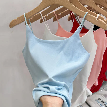 2026 Summer New Slim Fit Waist Sleeveless Sexy Crop Top Women'S Tank Top Backless Cotton Camisole Solid Color Versatile