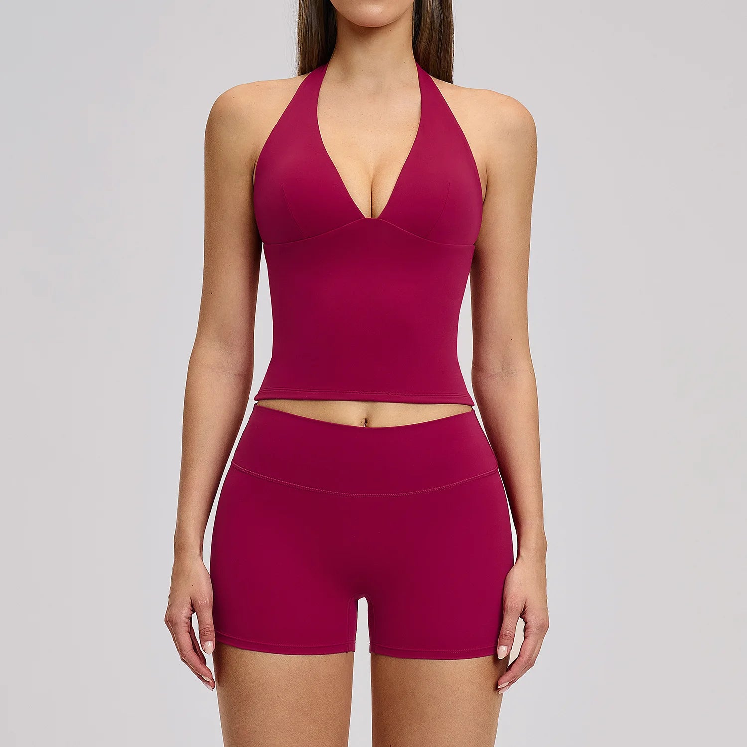 2 PCS Yoga Sport Set Women Tracksuit Crop Top Bra Shorts Yoga Set Comfort Elastic Sportsuit Workout Outfit Fitness Gym Clothes