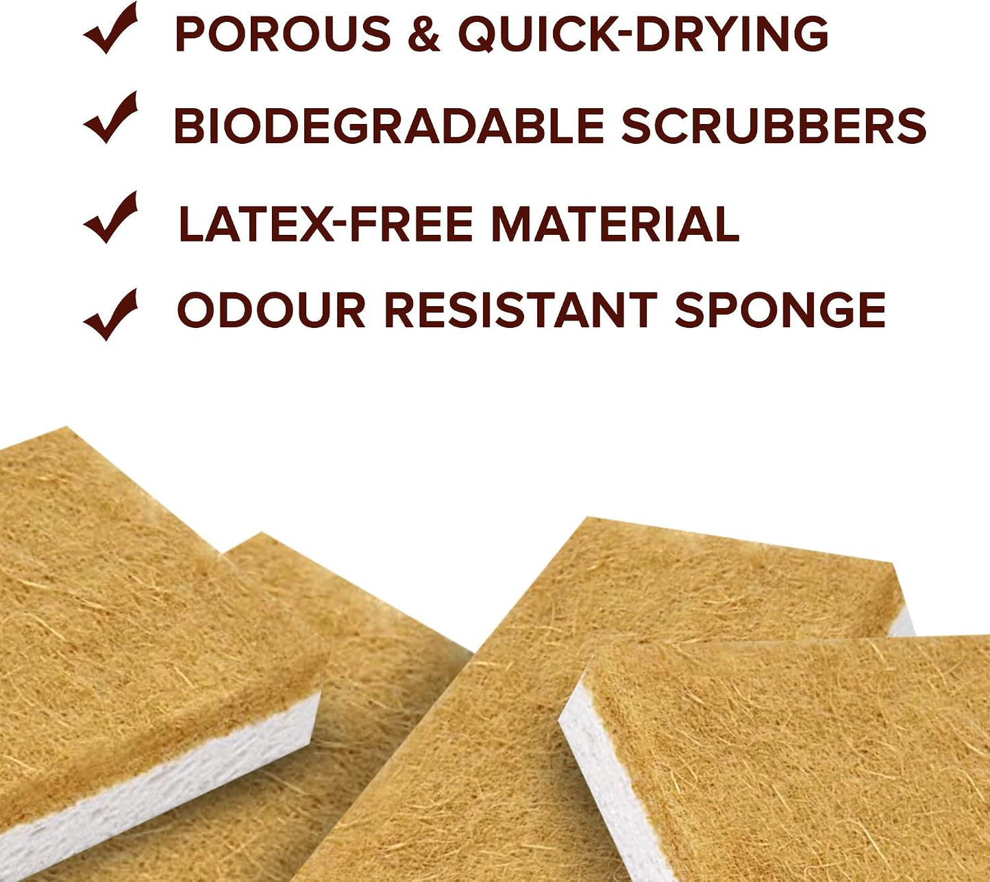 Naturals 6 PCS Eco-Friendly Kitchen Loofah Sponges