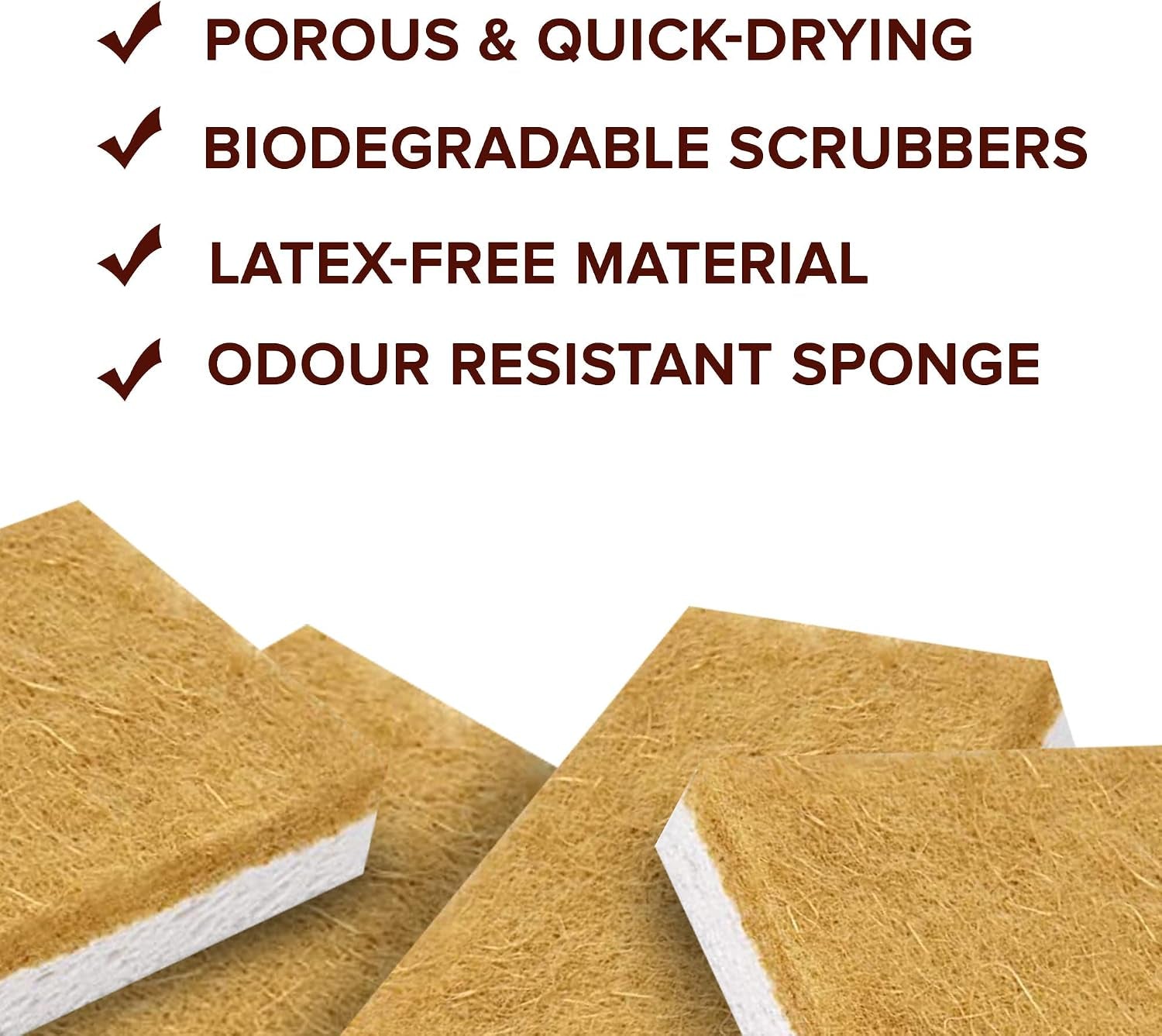 Naturals 6 PCS Eco-Friendly Kitchen Loofah Sponges