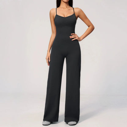 Seamless Jumpsuit Gym Set Women Yoga Suit Back Cross Flared Pant Rompers Women'S Sexy Sports One-Piece Fitness Workout Bodysuits