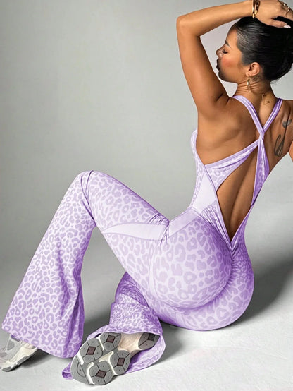 Sexy Back V Jumpsuit Gym Set Women Training Yoga Suit Sportswear Women Sports Jumpsuit Fitness Rompers Stretch Workout Bodysuits