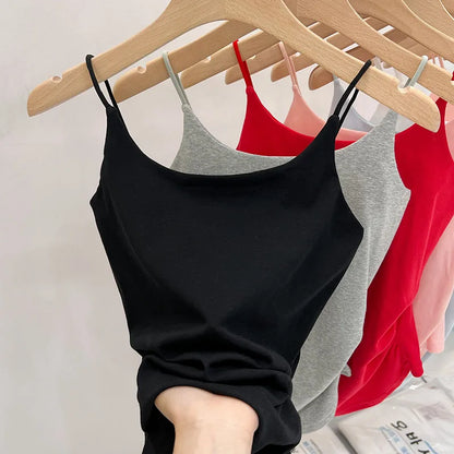 2026 Summer New Slim Fit Waist Sleeveless Sexy Crop Top Women'S Tank Top Backless Cotton Camisole Solid Color Versatile