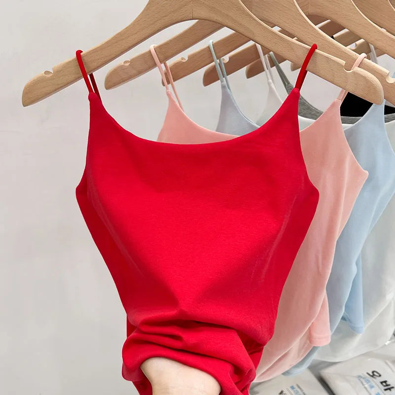 2026 Summer New Slim Fit Waist Sleeveless Sexy Crop Top Women'S Tank Top Backless Cotton Camisole Solid Color Versatile