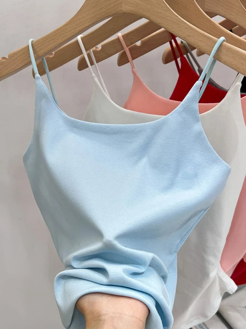 2026 Summer New Slim Fit Waist Sleeveless Sexy Crop Top Women'S Tank Top Backless Cotton Camisole Solid Color Versatile