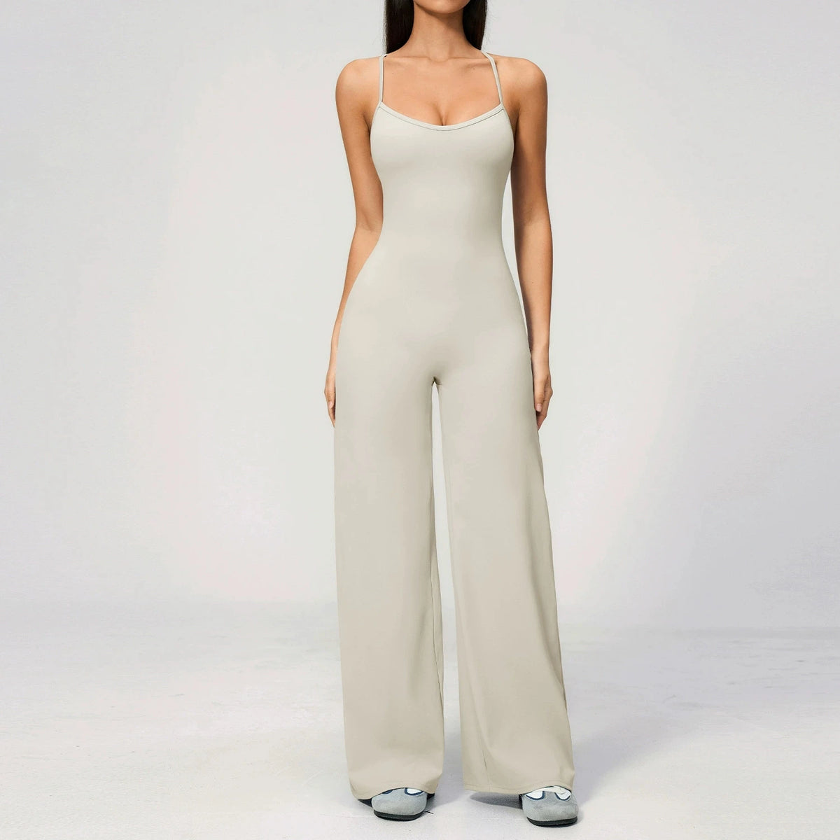 Seamless Jumpsuit Gym Set Women Yoga Suit Back Cross Flared Pant Rompers Women'S Sexy Sports One-Piece Fitness Workout Bodysuits