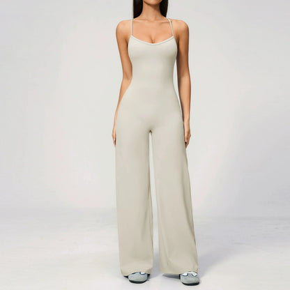 Seamless Jumpsuit Gym Set Women Yoga Suit Back Cross Flared Pant Rompers Women'S Sexy Sports One-Piece Fitness Workout Bodysuits