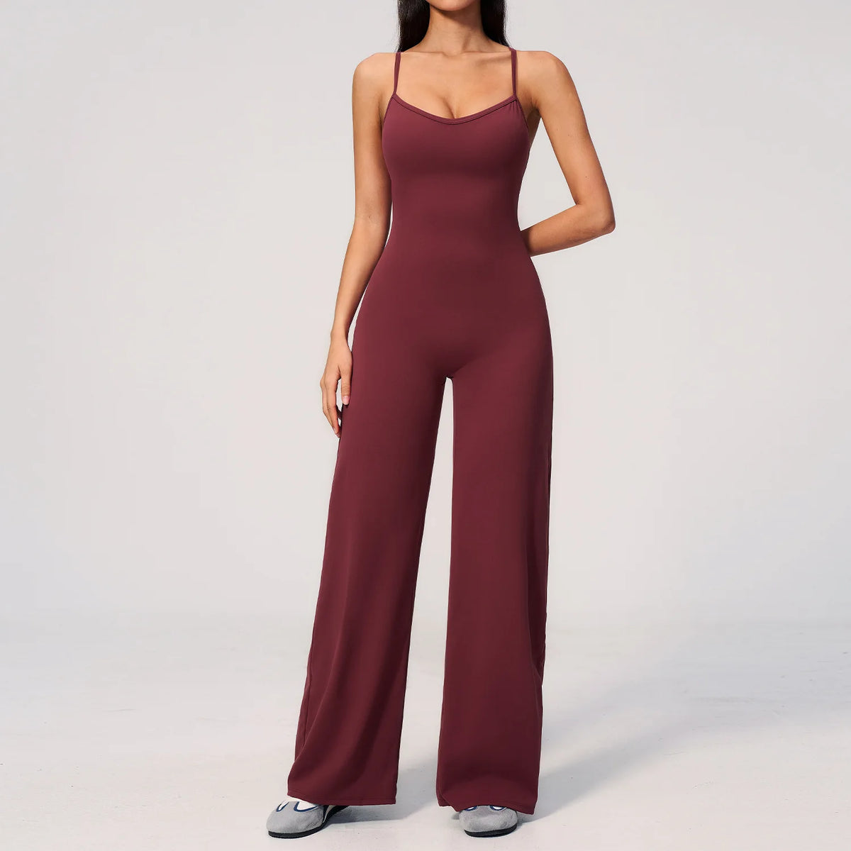Seamless Jumpsuit Gym Set Women Yoga Suit Back Cross Flared Pant Rompers Women'S Sexy Sports One-Piece Fitness Workout Bodysuits