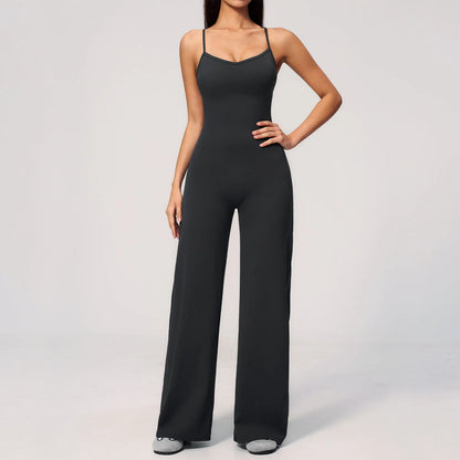 Seamless Jumpsuit Gym Set Women Yoga Suit Back Cross Flared Pant Rompers Women'S Sexy Sports One-Piece Fitness Workout Bodysuits