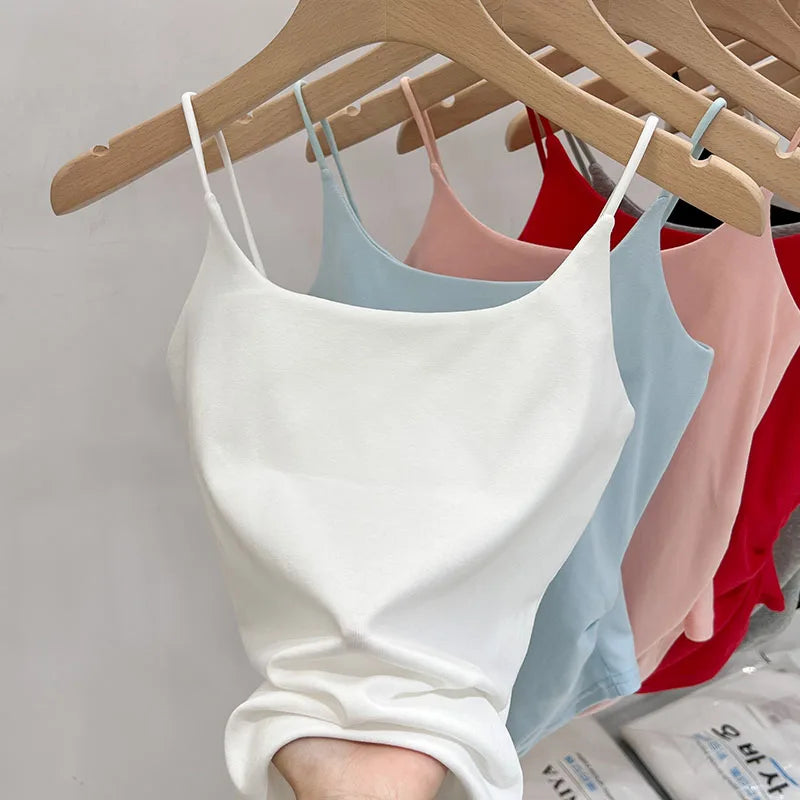 2026 Summer New Slim Fit Waist Sleeveless Sexy Crop Top Women'S Tank Top Backless Cotton Camisole Solid Color Versatile
